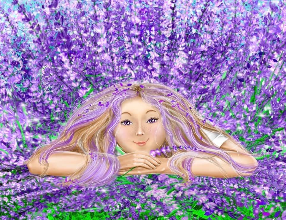 Two fairies flying with a butterfly